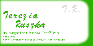 terezia ruszka business card